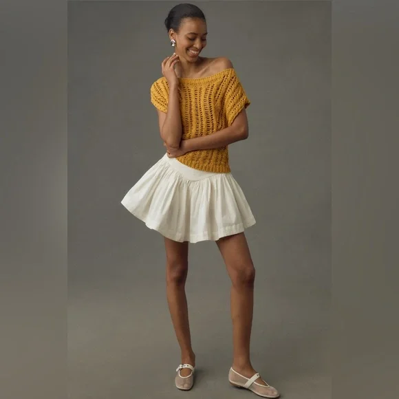 ✨ Anthropologie Asymmetrical Open-Stitch Muscle Sweater Vest - Picture 7 of 11